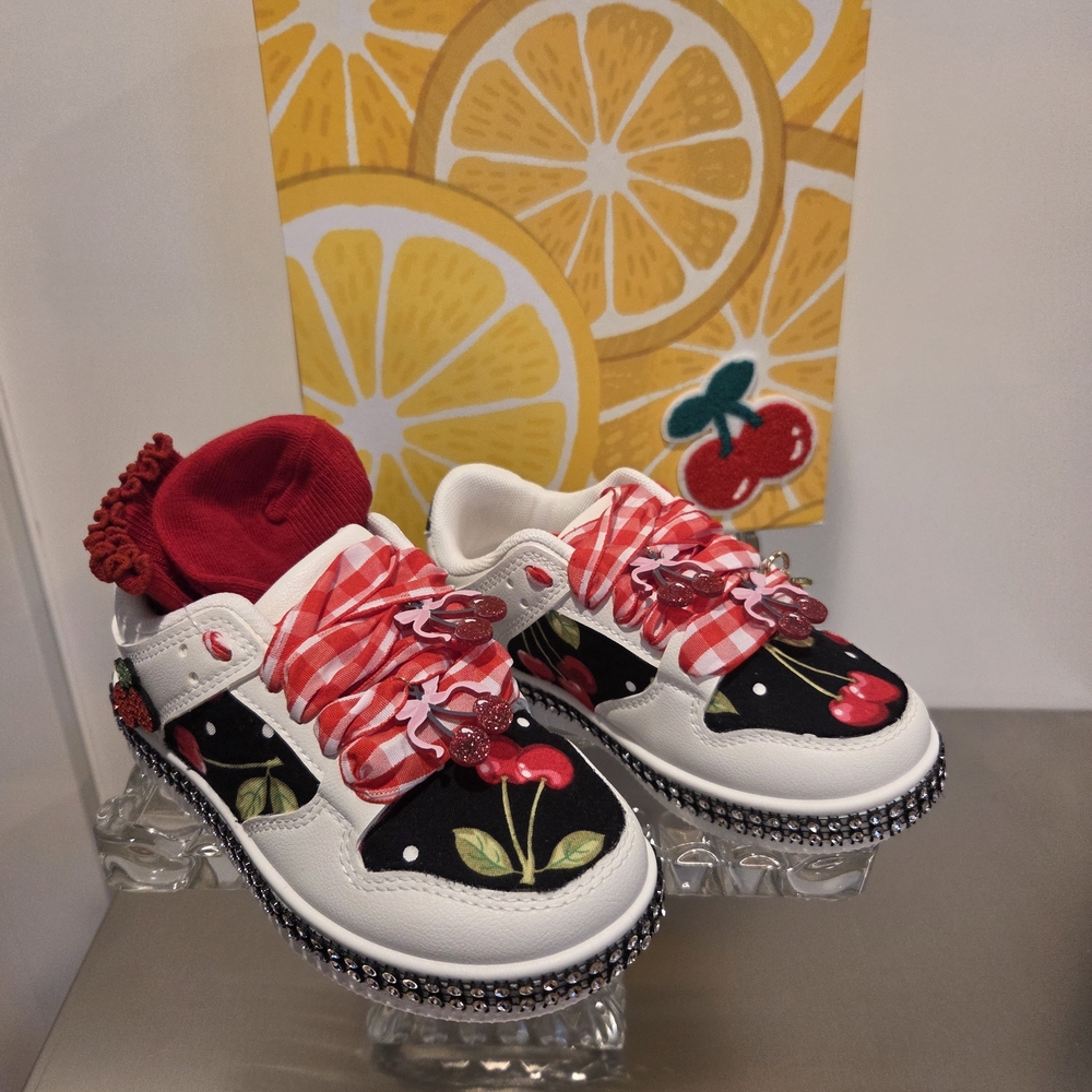 Kids Cherry Embellished Sneakers